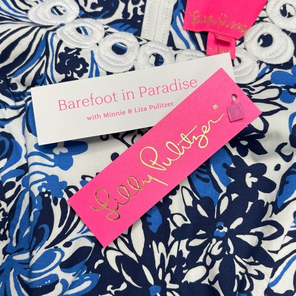 NWT Lilly Pulitzer Mila Stretch Mini Dress Low Tide Navy Pandarama Size 00 - Picture 12 of 13